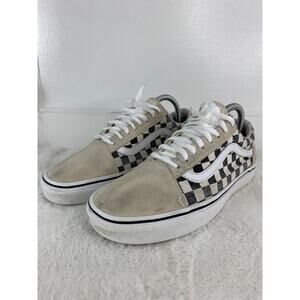 Vans Old Skool Checkerboard Shoes Women’s Size 9.5 White Black